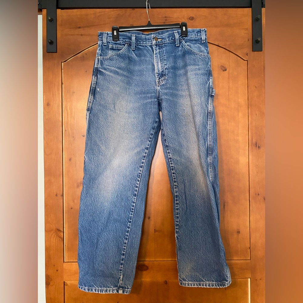 Dickies Mens Carpenter Jeans Blue Denim Relaxed Fit Straight Leg 34x30 Utility